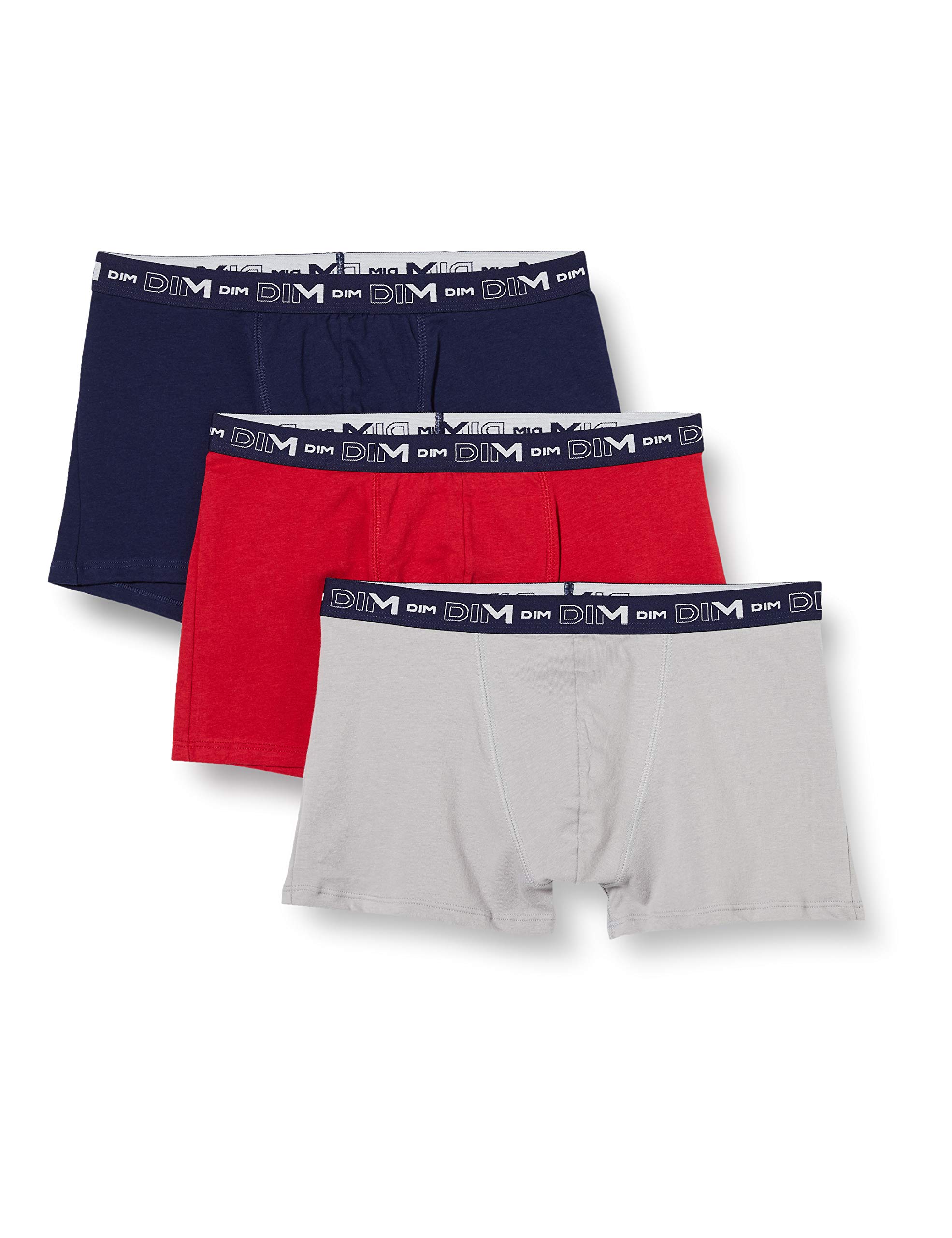Dim Men's Bleu Pack Of 3 Boxers Coton Stretch