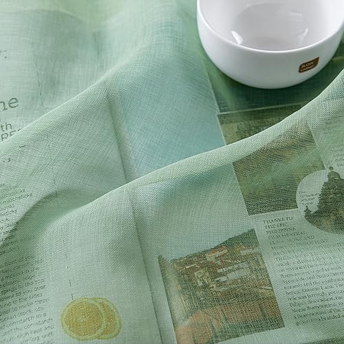 Miniatura 6 de DWCN Cortinas transparentes de lino sintético turquesa, cortinas de gasa con ojales para ventana para dormitorio, sala de estar, 60 x 63 pulgadas de