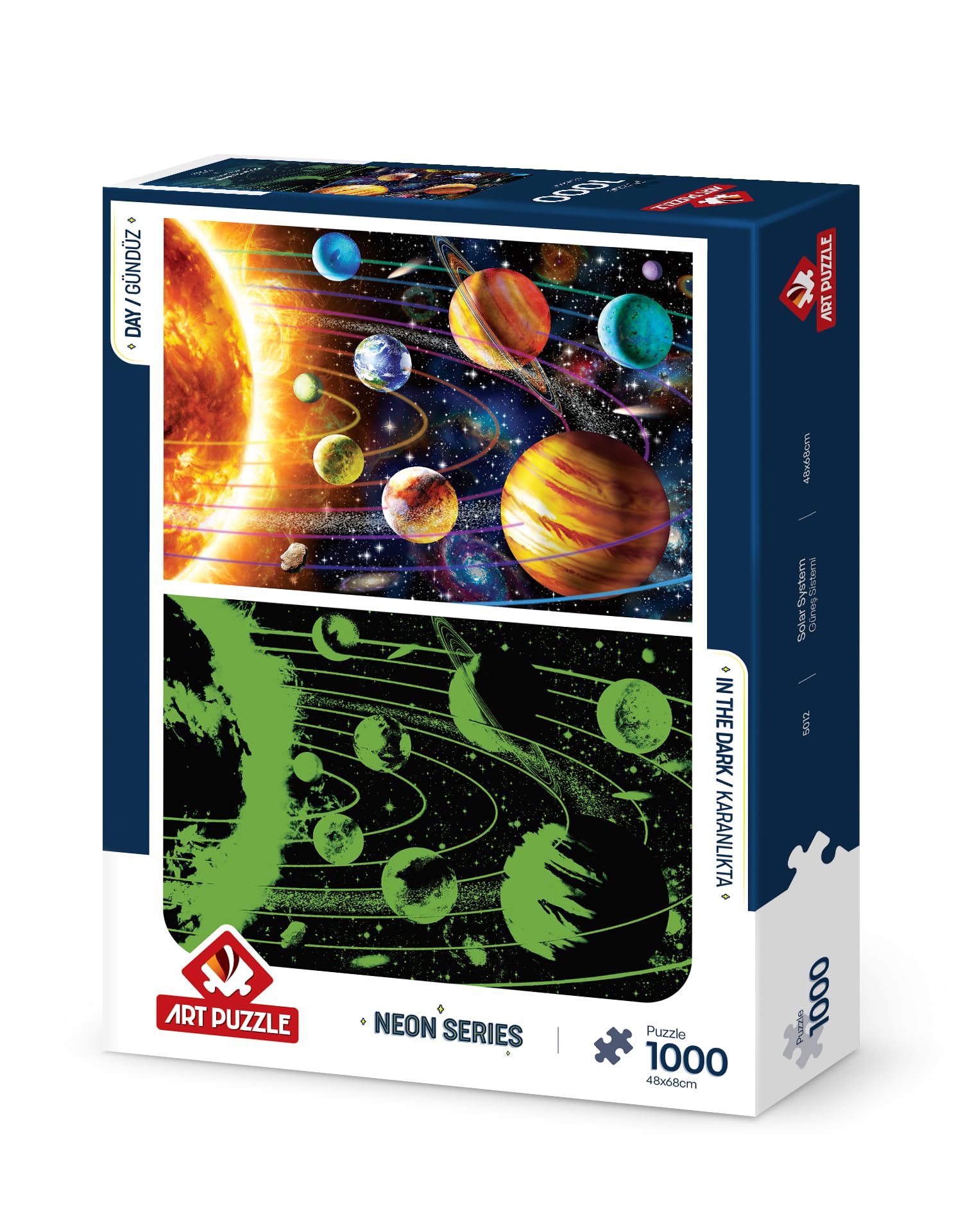 ぬへの Art Puzzle Güneş Sistemi 1000 Parça Neon Puzzle : Amazon.com.tr