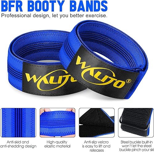 Miniatura 2 de BFR - Bandas para glúteos para mujer, bandas de restricción de flujo sanguíneo con plan semanal para piernas, levantamiento de glúteos y caderas,