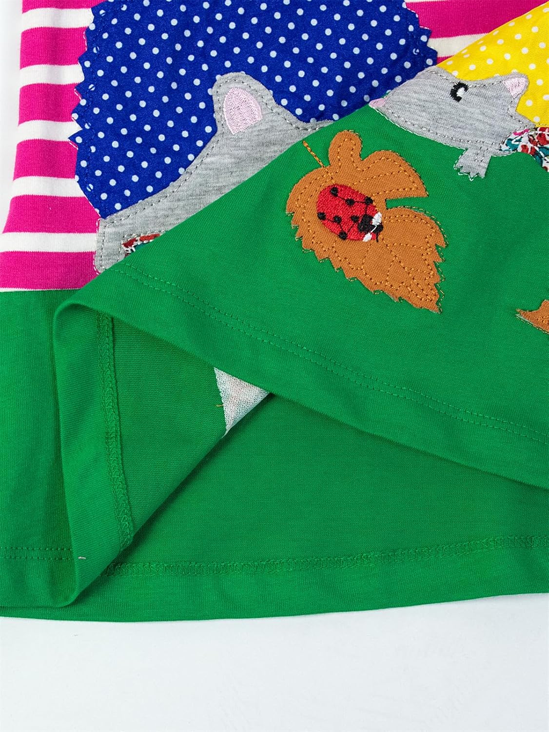 HILEELANG Girl Long Sleeve Dress Cotton Casual Applique Christams Tunic Shirt Clothes - Image 5