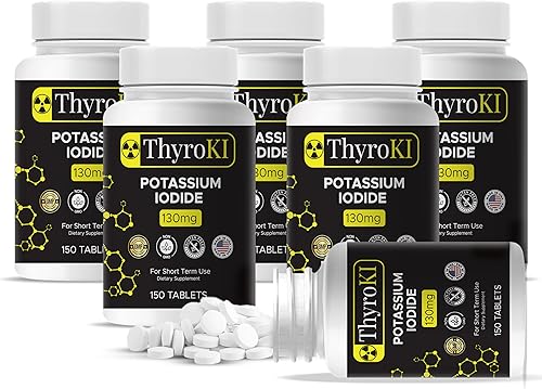 Miniatura 11 de Pastillas de yoduro de potasio de 130 mg – Soporte para tiroides y respiratorio – YODO Naciente KI Pills Suplemento de yodo de emergencia