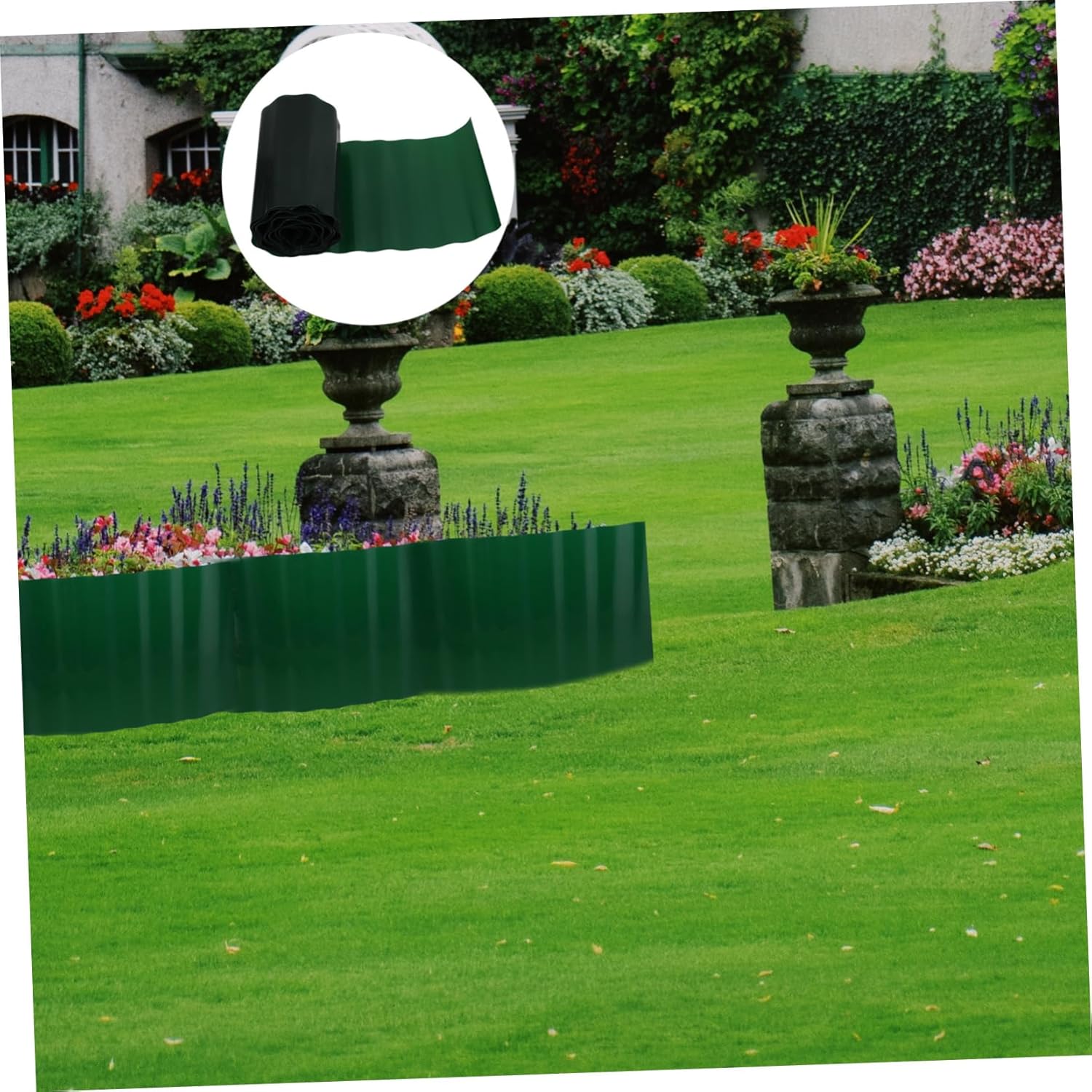 2rolls Garden Border Edging Fence Decorative Wave Shaped Temporary Fencing for Dogs Backyard Easy to Install for Outdoor Lawn Decor