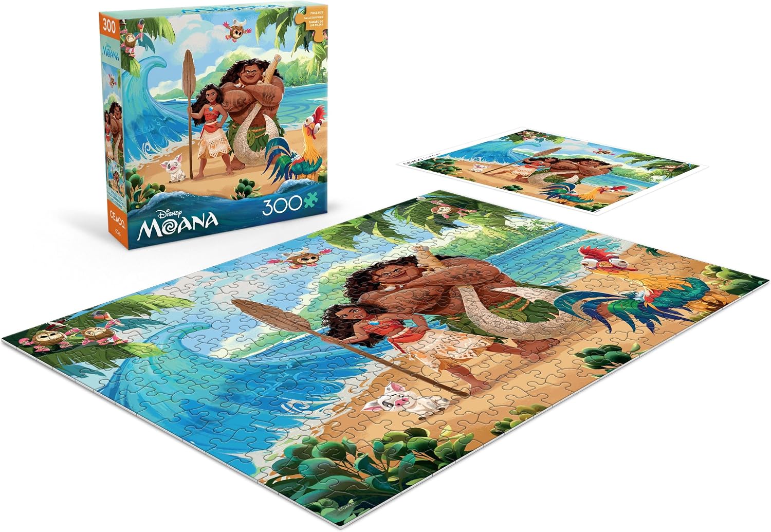 Ceaco - Disney - Moana and Maui Scenic - 300 Piece Puzzle for Adults - Challenging and Perfect for Game Nights - Finished Puzzle Size 21.25 x 15