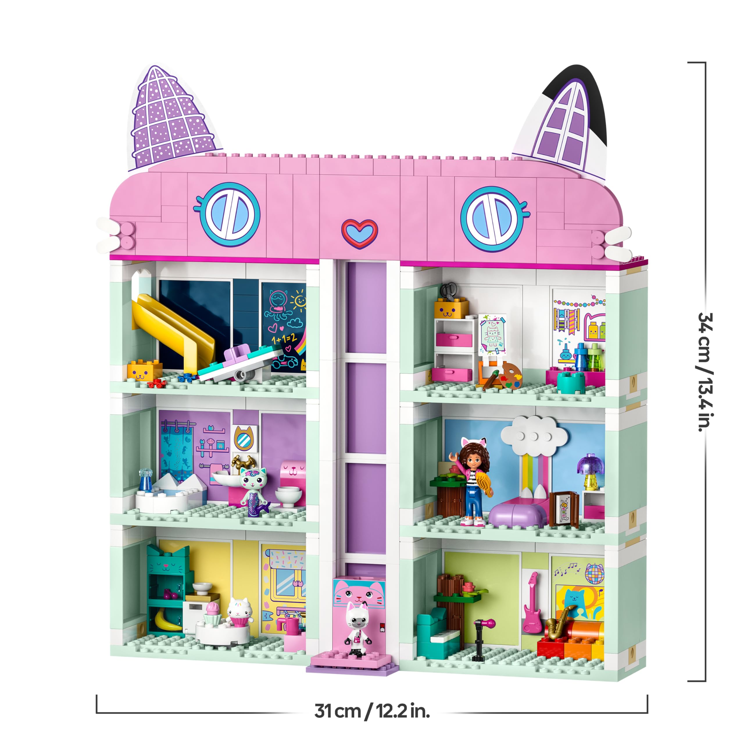 LEGO Gabby's Dollhouse - Casa delle Bambole Giocattolo a 4 Piani con i Personaggi di Gabby, Pandy Panda, Dolcetto e Siregatta e Accessori - Regalo di Compleanno per Bambine da 4 Anni in su - 10788 | Casa delle bambole a 4 piani, Gabby, Pandy Paws & MerCat