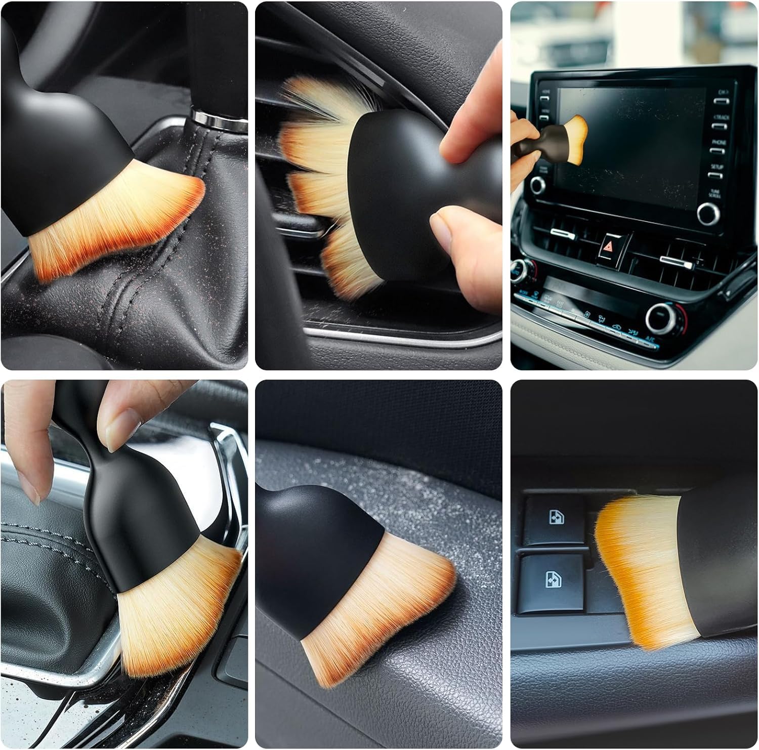 Autopinsel Set für BMW X4 G02 2018-2024 | Detailbürste Auto Reinigungs Pinsel Innenraum Pflegebürste Felgenbürste Armaturenbrett Staubwedel
