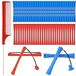 WILLBOND 72 Pieces Hair Perm Rods Set, Short Plastic Perming Rods Cold Wave Roller 2 Sizes Hair Curling Rollers with 1 Piece Steel Pintail Comb for Hairdressing Styling (Short)