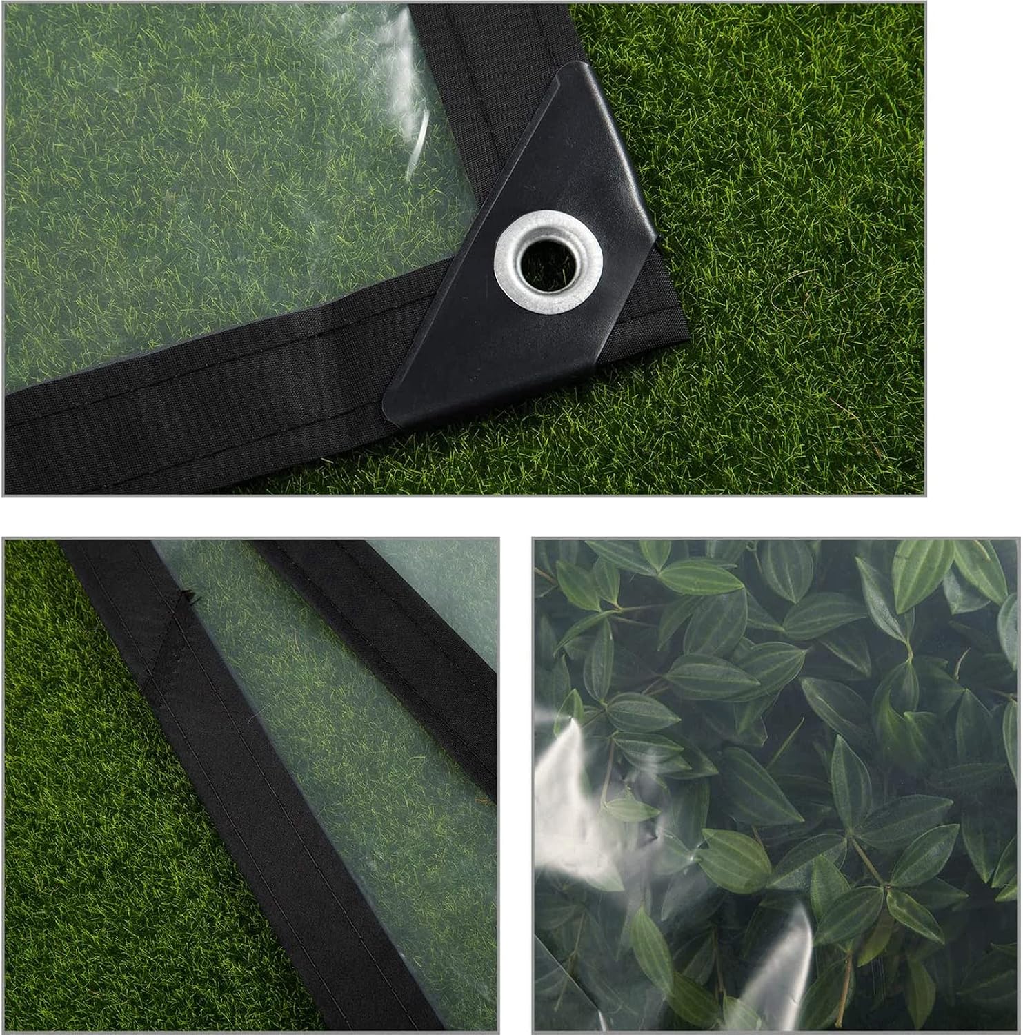 Clear Tarp, Transparent Tarps Heavy Duty Waterproof, Transparent Tarpaulin Waterproof, Transparent Tarp Cover with Grommets (2x3m)