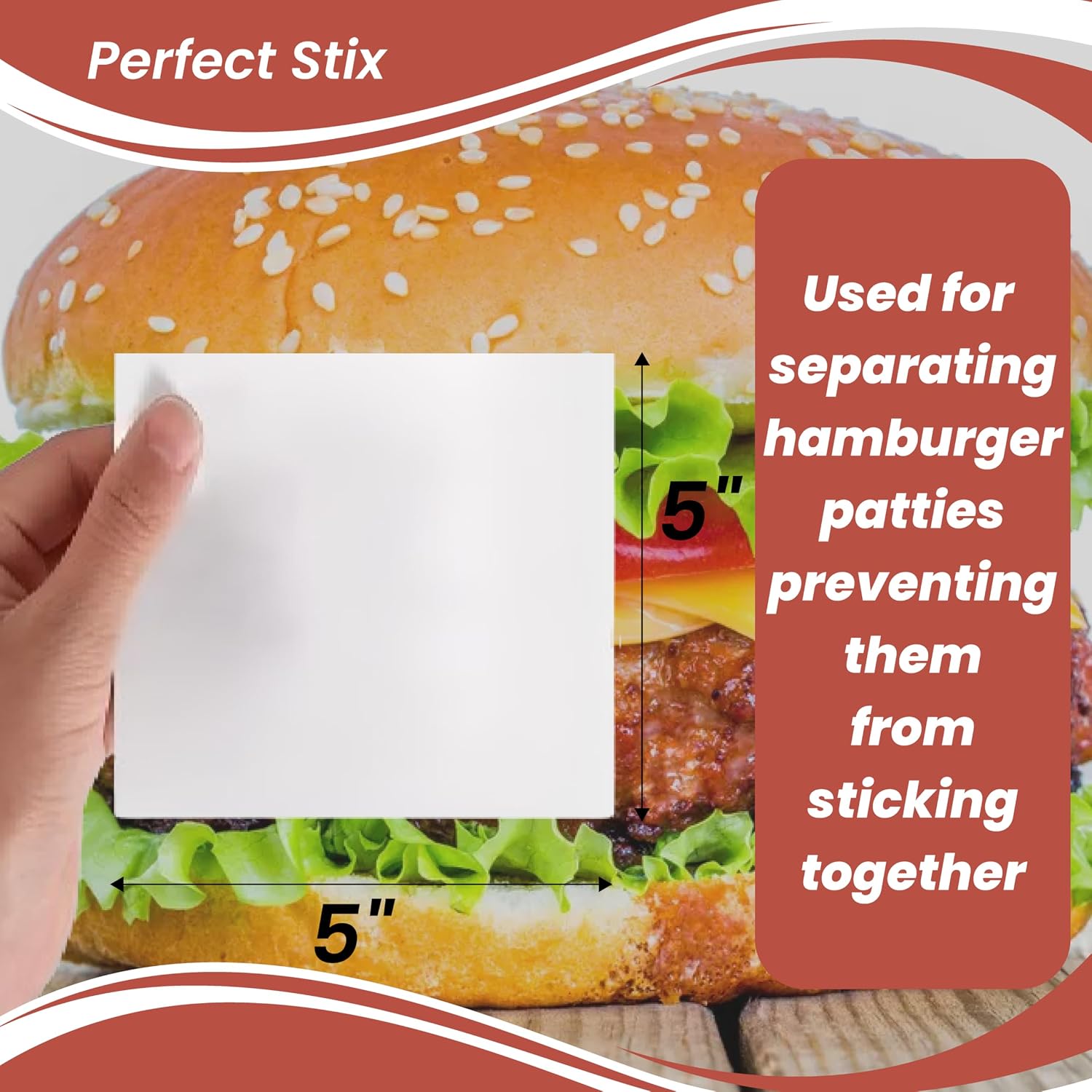 Perfect Stix Patty Paper 5-1000 Patty Paper, 5" x 5" (Pack of 1000)