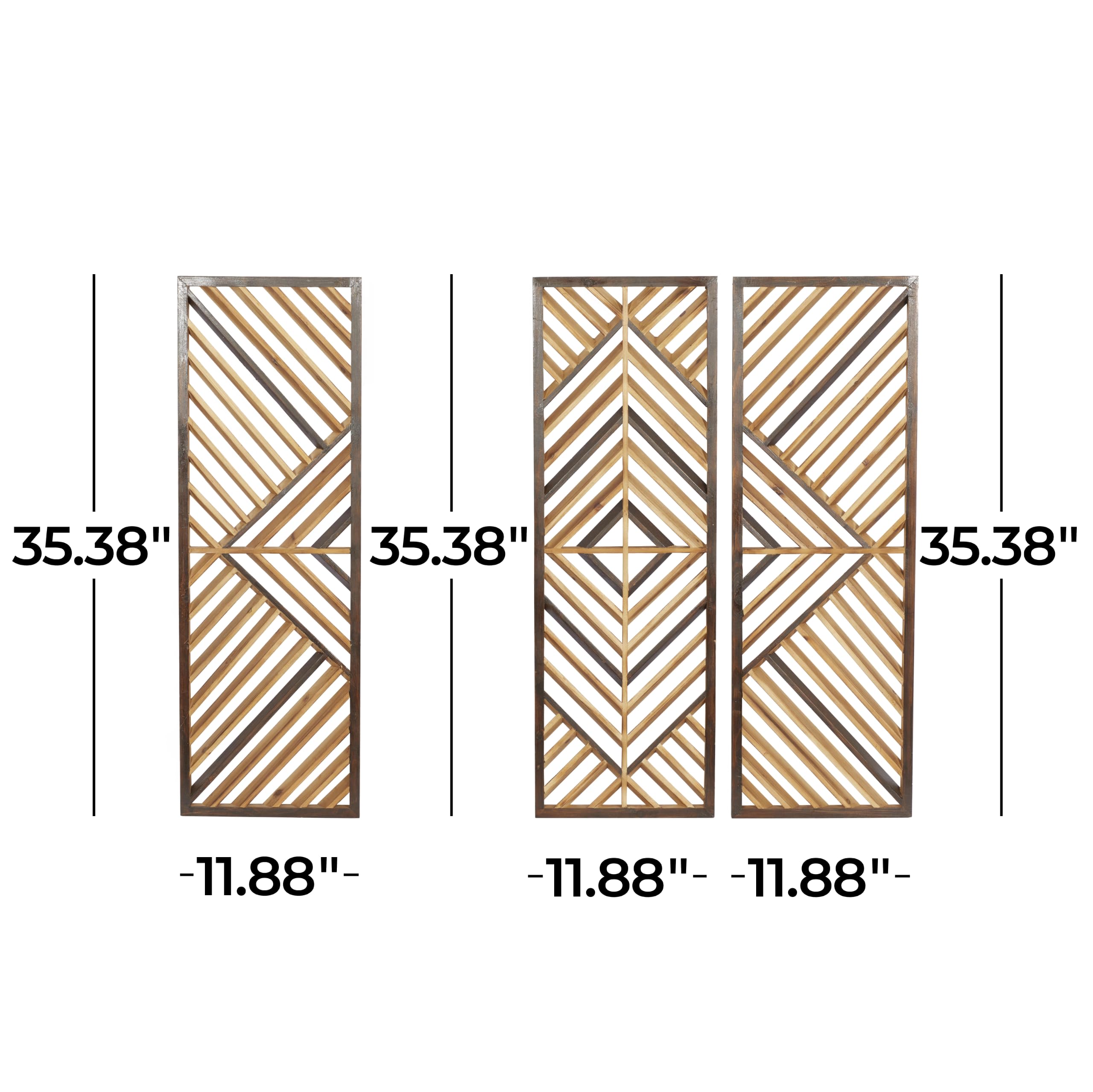 Deco 79 Decorazione da parete, S/3 30,5 cm W, 88,9 cm H, marrone