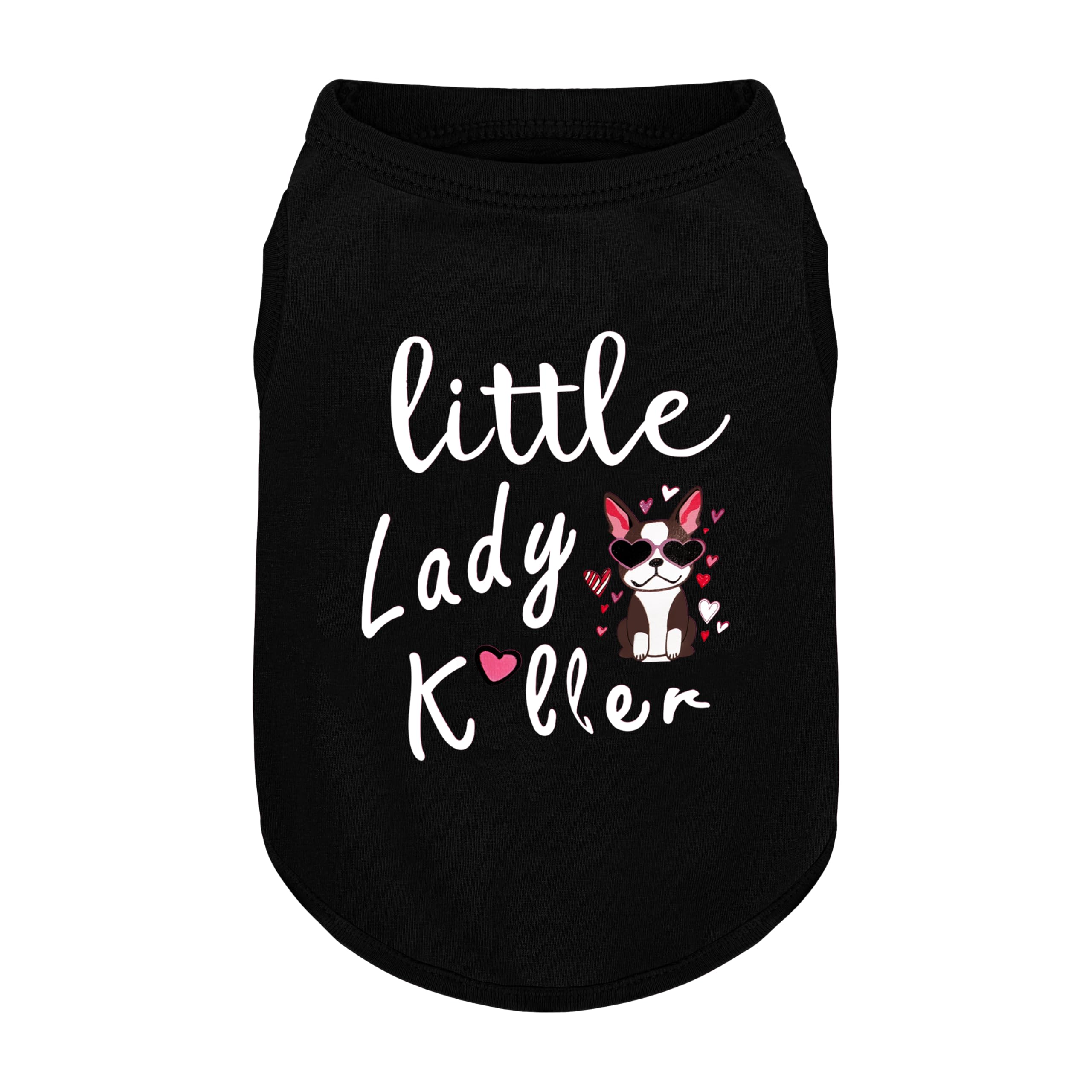 Dog Shirts - Little Lady Killer Heat Transfer Design - Lightweight, Breathable T-Shirts for Small, Medium, Large Dogs - Soft, All-Season Pet Clothes.