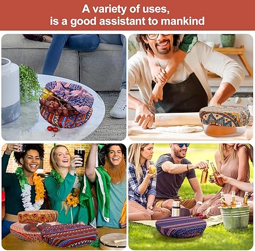 Miniatura 4 de 10 fundas reutilizables para tazones en 5 tamaños, tela elástica, cubierta para platos, recipientes de almacenamiento de cocina, tapas para frutas,