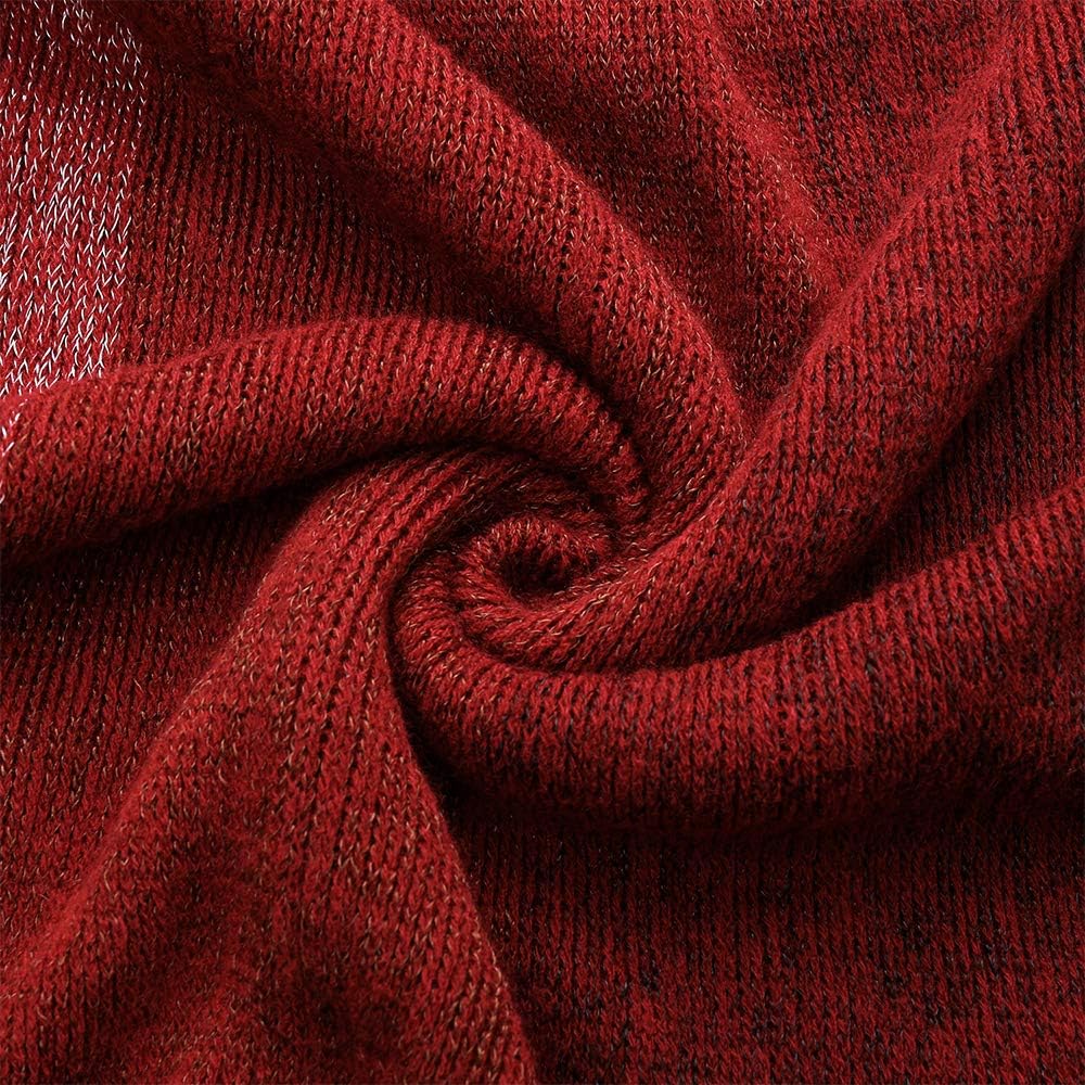 Women's Elegant Knitted Shawl Poncho with Fringed V-Neck Striped Sweater Pullover Cape Gifts for Women Mom - Image 2