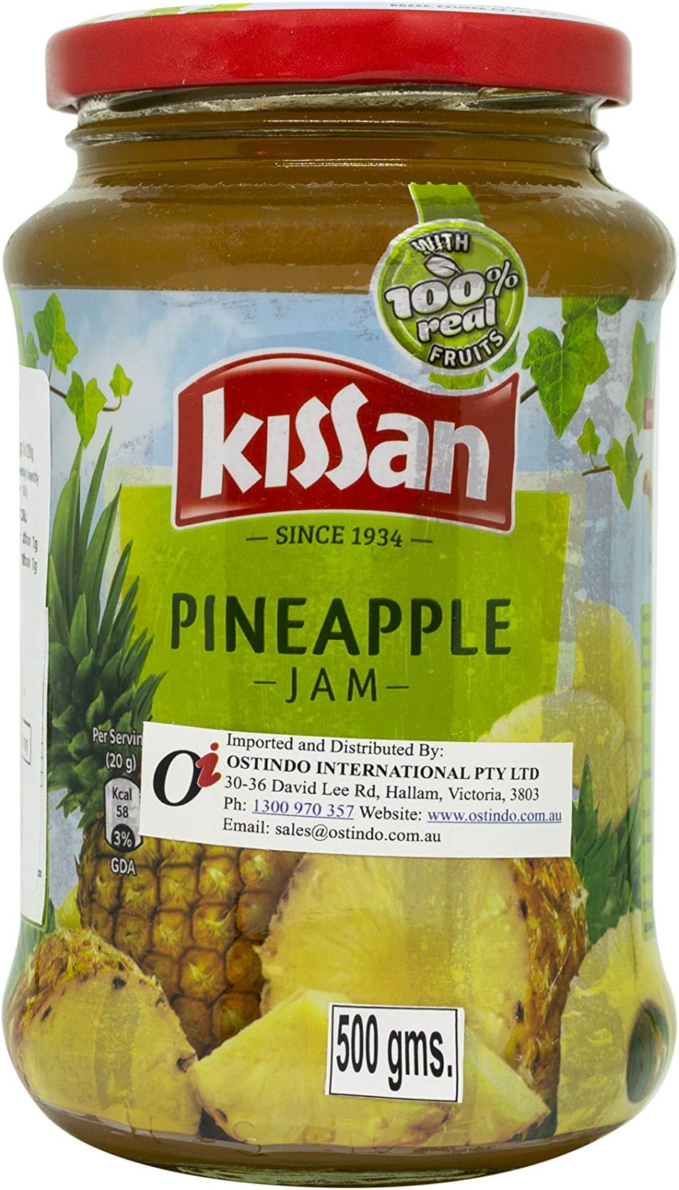 Kissan Pineapple Jam With 100% Real Fruits | Packed With the Goodness of Handpicked Fresh Pineapples | Fruit Jam For Daily Breakfast | 500g