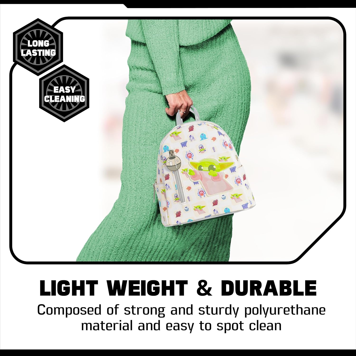 Star Wars Grogu Mini Backpack, The Mandalorian Small Travel Bag for Men and Women, Multi, 9 Inch - Image 6