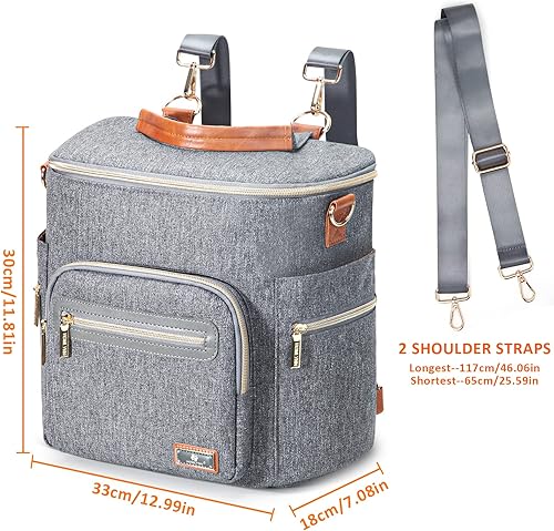 Miniatura 8 de Vanleestar Bolsa de cambiador y organizador de cochecito, mochila grande para pañales multiusos para bebé, es el complemento perfecto para la