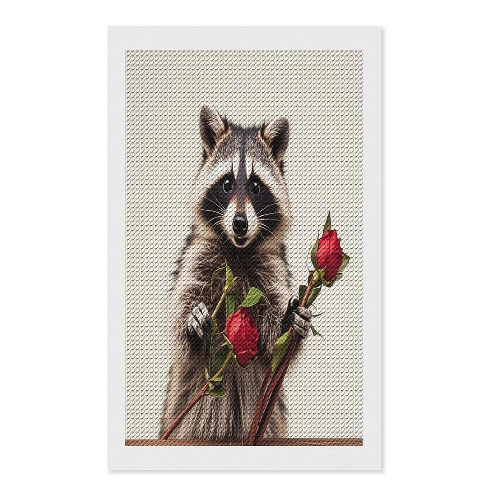 FekiLoot Funny Raccoon Diamond Painting Kits for Beginners DIY Diamond Art Kits for Adults Full Drill Round Diamond Dot Gem Art Painting Fun DIY Crafts for Home Kitchen Wall Decor Gift 12"x20"