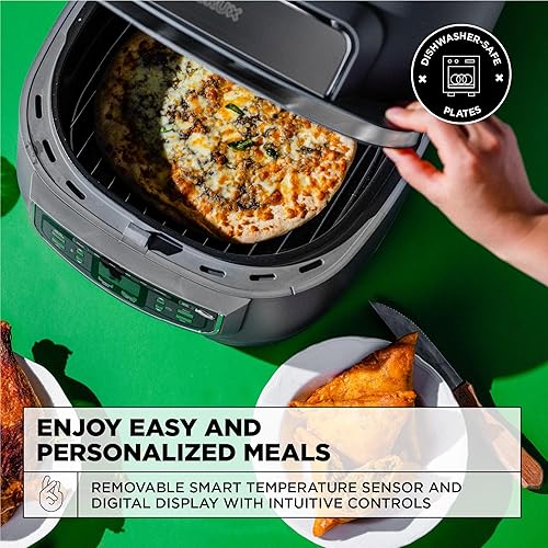 Miniatura 5 de CRUX Combo de parrilla interior sin humo y horno digital con temperatura ajustable y 5 funciones preestablecidas, rejilla grande de 12 x 12 pulgadas