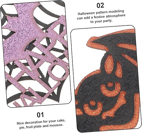 Miniatura 8 de Yardwe 28 piezas de selecciones de fiesta de Halloween para tartas de postre, palillos de helado, topersitos para comida decoración de Halloween,