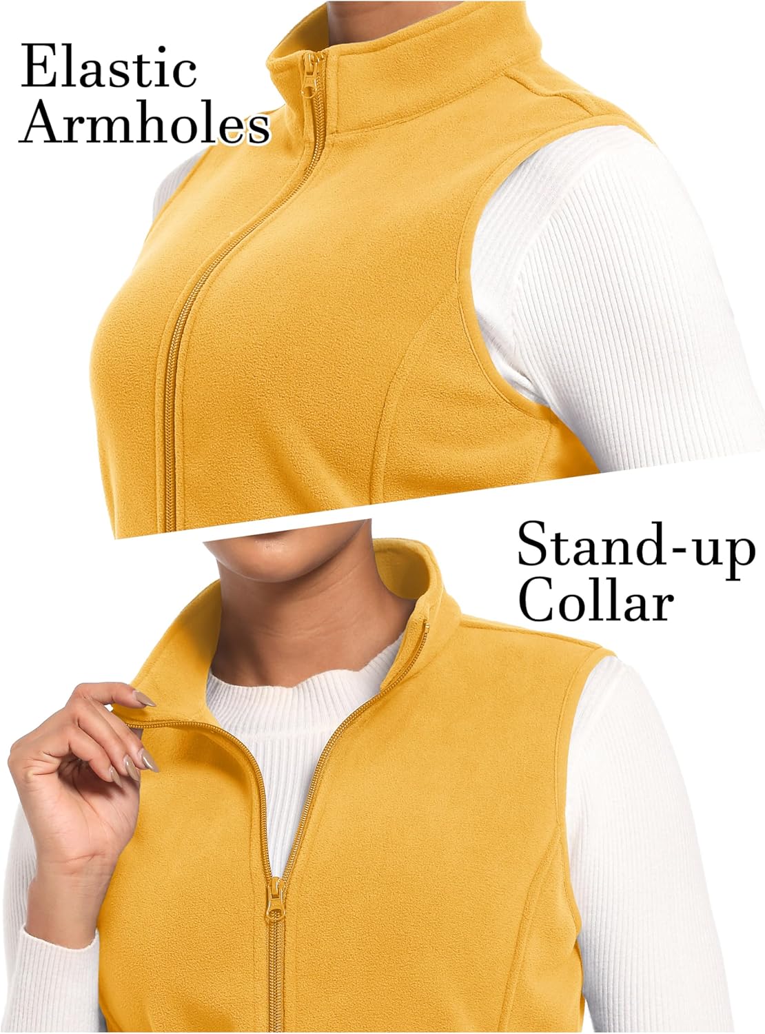 MAGCOMSEN Women's Fleece Vest Outerwear Sleeveless Lightweight Zip Jackets Warm Soft Vests with Zipper Pockets - Image 5