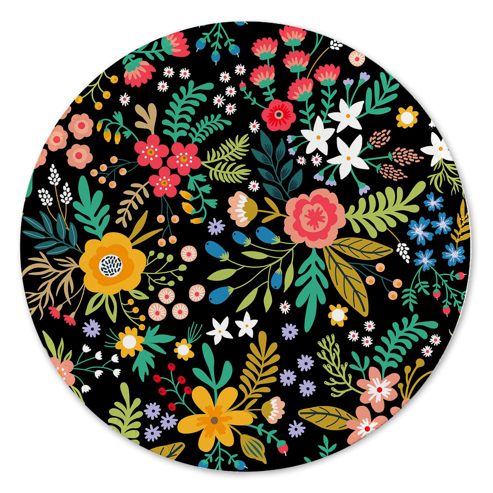 Round Mouse Pad,Gaming Mouse Pad,Non-Slip Rubber Base Mouse Mat with Stitched Edge 7.9 x 7.9 Inch for Laptop Computer (Spring Flowering)