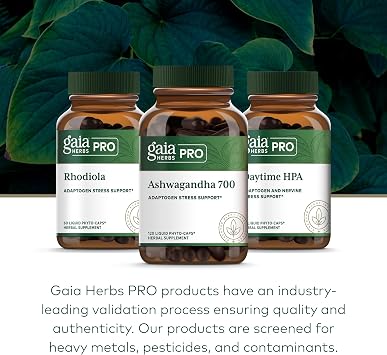 Gaia Herbs PRO Ashwagandha 700 - ملحق دعم المناعة الصحية* - تركيبة عشبية واحدة مع أشواغاندا العضوية - نباتية، خالية من الغلوتين، خالية من الصويا - 120 كبسولة نباتية سائلة (60 حصة)