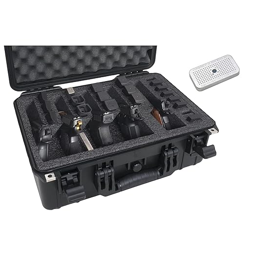 Case Club 5 Pistol and 20 Magazine Pre-Cut Heavy Duty Waterproof Case with Included Silica Gel Canister to Help Prevent Gun Rust (Upgraded Gen-2)