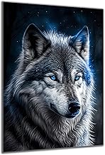 DARO Design - Wall Picture on 6 mm HDF 40 x 30 cm Mystical Wolf - Wall Decoration Pictures Gift