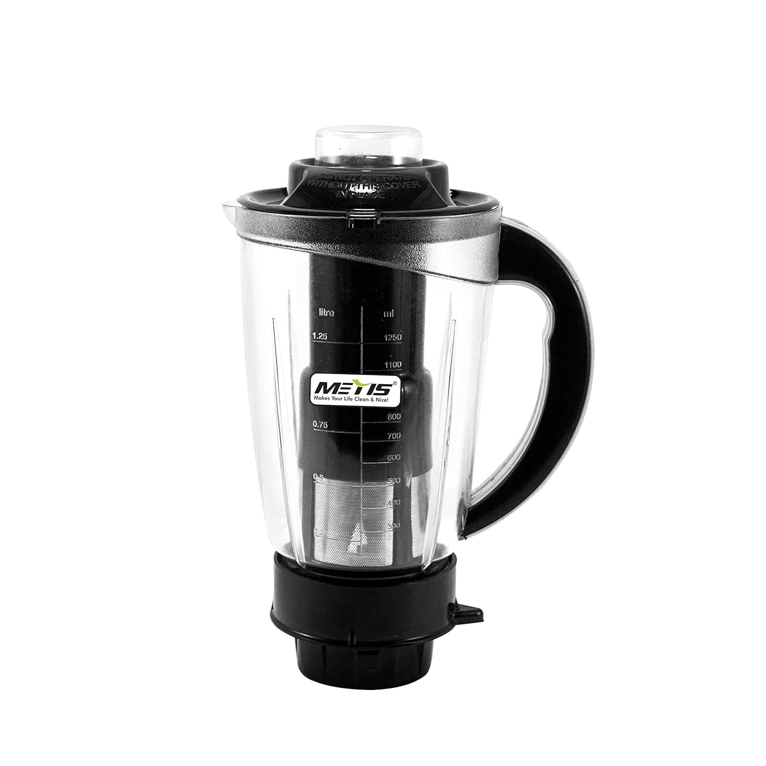 Buy Metis Mixer juicer jar with Removable Fruit Filter Black (1500 ML