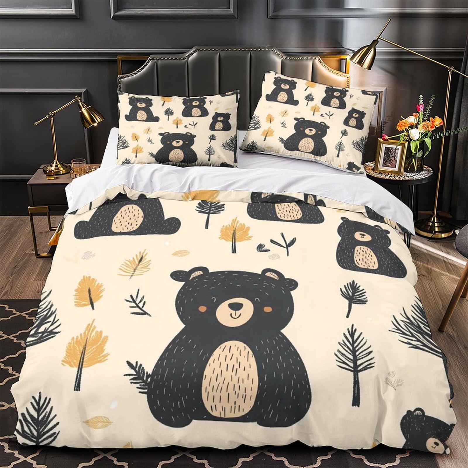 Housse de couette ours 3D infroissable pour en finir avec le repassage du lit