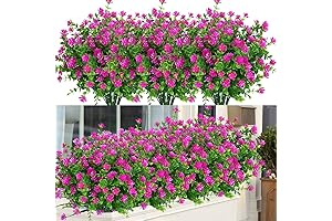 6 Bundles Outdoor Artificial Flowers UV Resistant