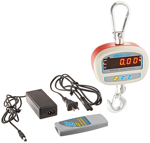 Adam Equipment Escala de grúa SHS 100a, capacidad de 100 lb50 kg, legibilidad de 0.02 lb0.01 kg