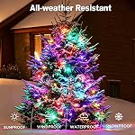 Éclairage des fraises à chaîne solaire extérieur 100 LED 40Ft Lumières de fée de Noël multi-couleurs avec 8 Modes d'éclairage, lumières solaires imperméables à l'extérieur pour jardin Noël Fête de mariage Décoration d'arbre