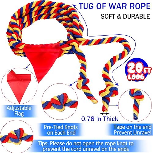 Miniatura 3 de Cuerda de tira y afloja para niños y adultos, césped al aire libre, reunión familiar, juegos de fiesta de cumpleaños, juegos de picnic al aire