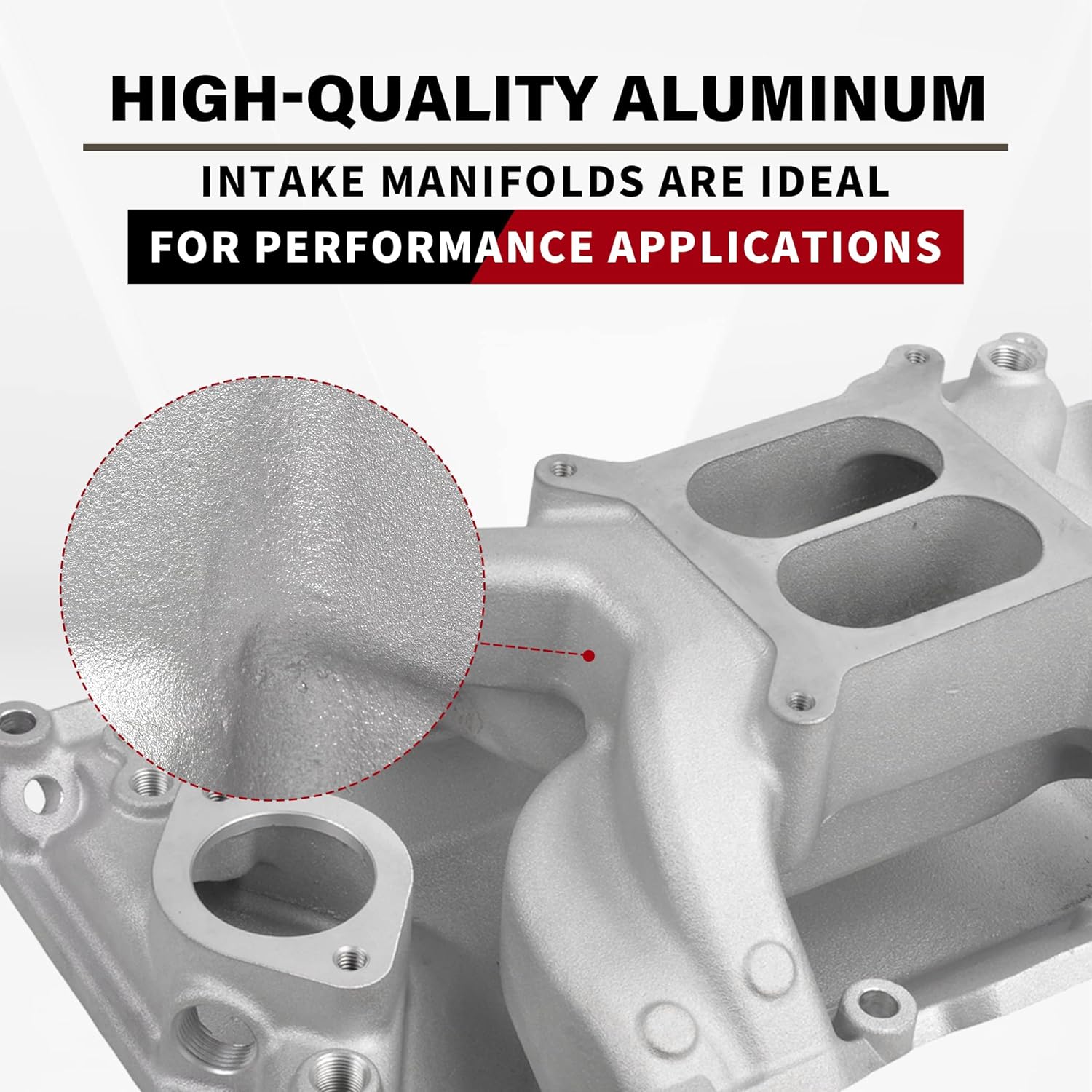 Intake Manifold Aluminum Dual Plane Compatible with 1967-2003 Small Block Chrysler Mopar 318 340 360
