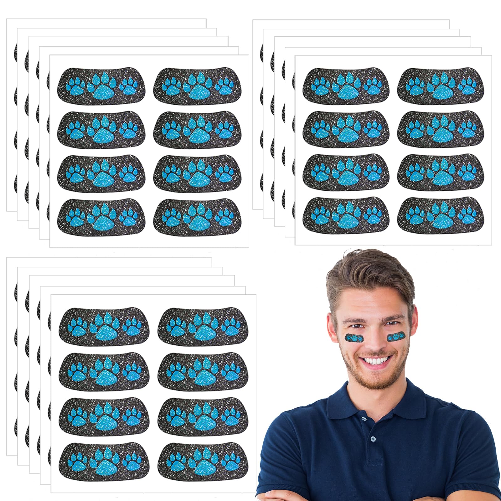 Autocollants pour yeux football pour éviter les reflets du soleil au baseball
