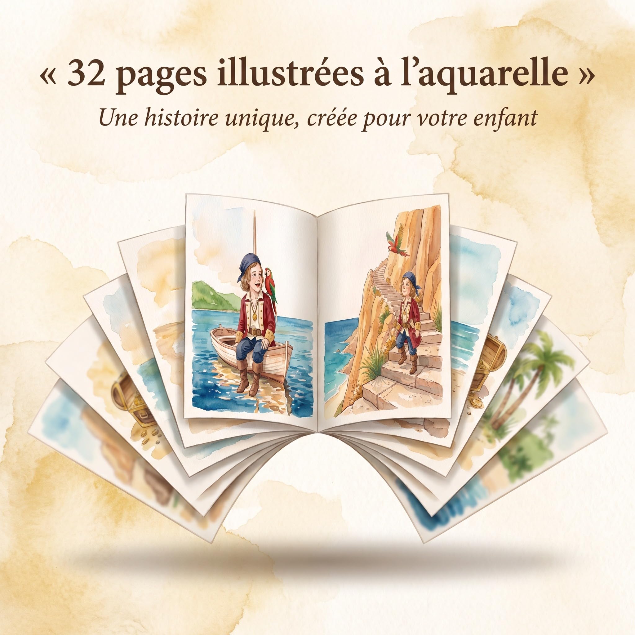 Livre personnalisé enfant pirate photo et prénom - Cadeau chasse au trésor