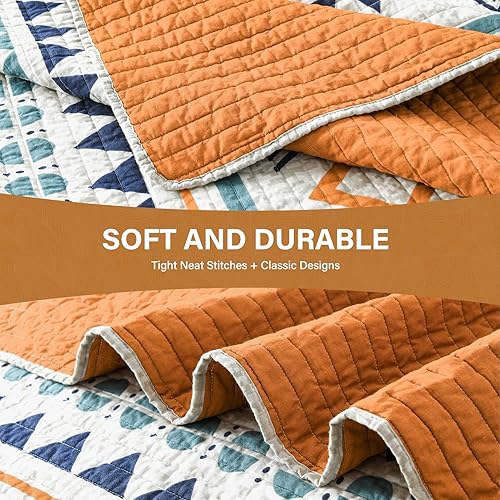 Vista 12 de SahSahCasa Juego de edredón tamaño King, edredón floral 100% algodón, juego de ropa de cama King, edredón reversible ligero de retazos para todas