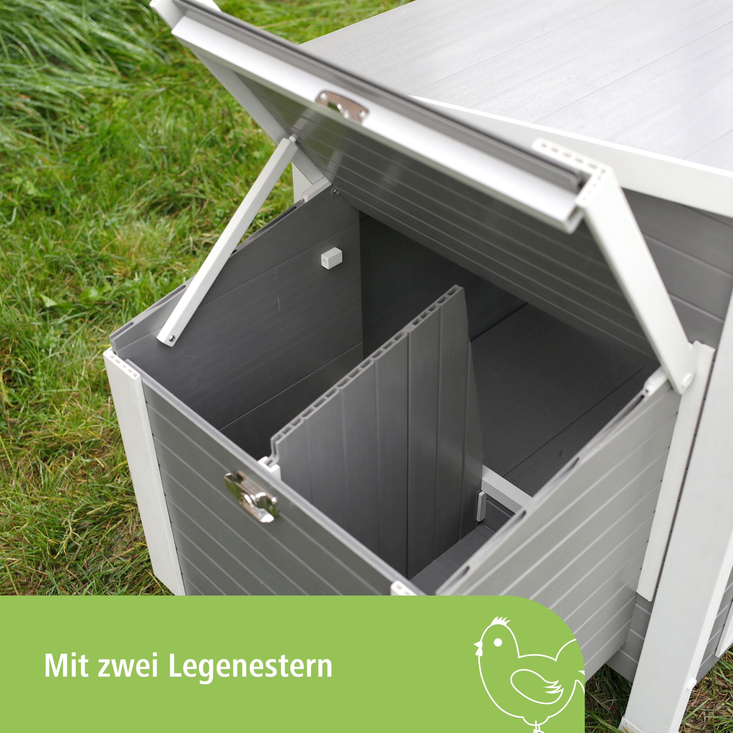 Kerbl Hobbyfarming ECO-Kunststoffstall für Hühner, Hühnerstall, 137x73x83cm, wetterfest, nachhaltiges Material, einfache Pflege, langlebig