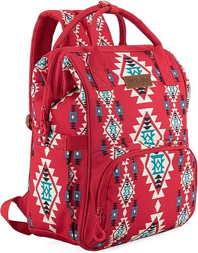 Montana West X Wrangler Callie - Mochila para pañales con correas para cochecito, bolsa de viaje multifunción para bebé, Cereza