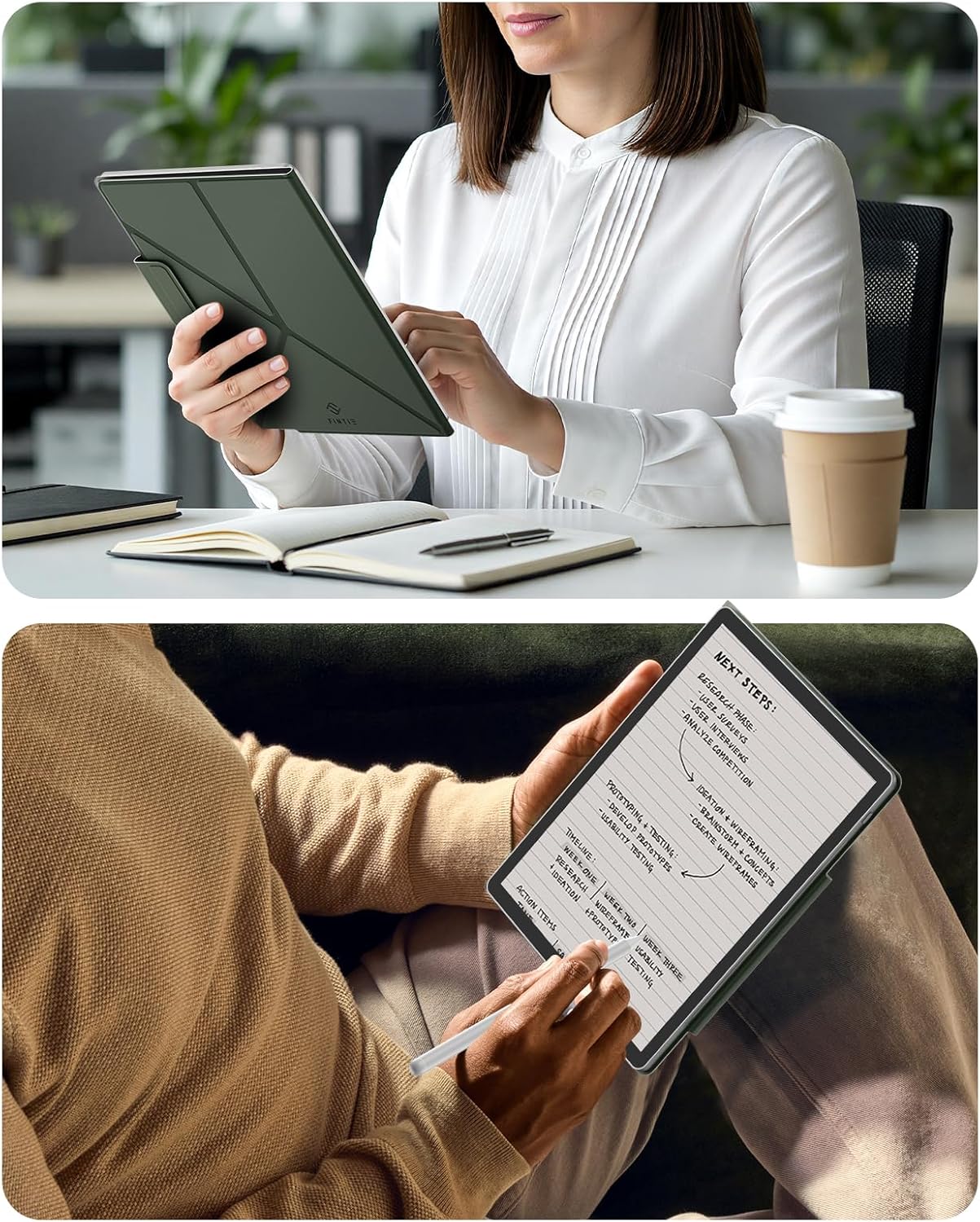 Fintie Origami Case for 11" Kindle Scribe 2025 (3rd Gen) and Kindle Scribe Colorsoft 2025 (1st Gen), Slim Lightweight Multi-Viewing Angles Stand Detachable Magnetic Cover with Pen Buckle, Alpine Green