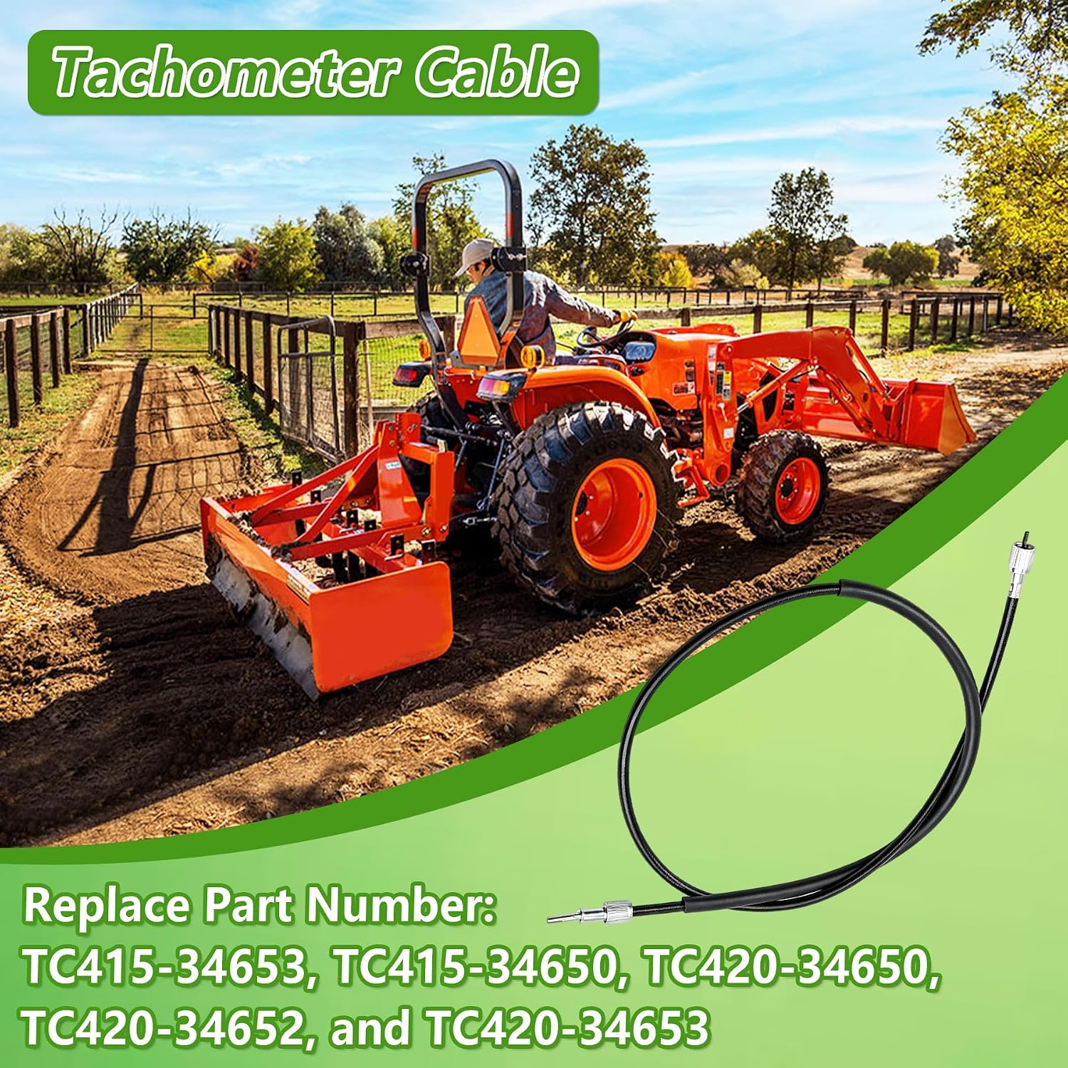 Tachometer Cable Fit for Kubota L2501 L2502 L3200 L3800 Tractor