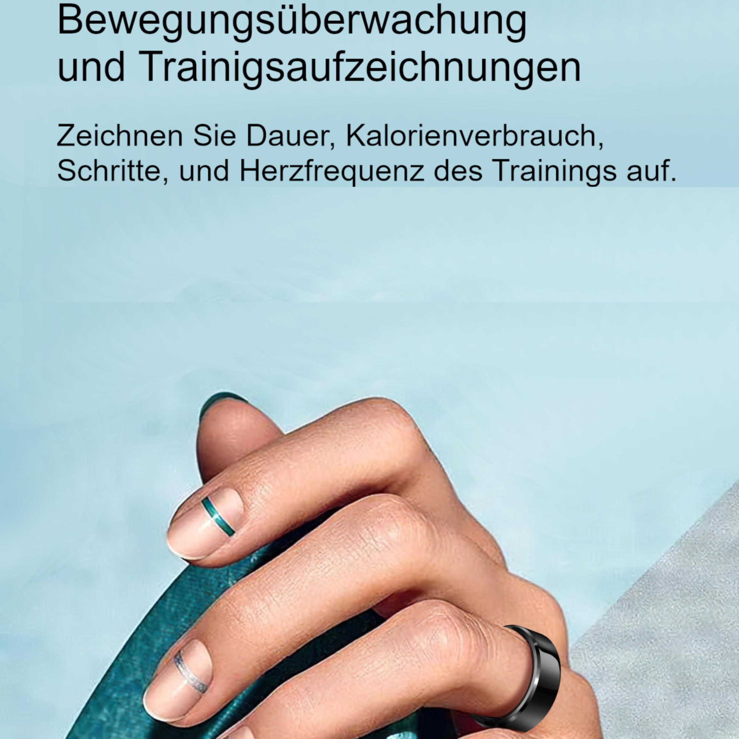 Beafon, felixx, Smart Ring, SR6, Silber, Größe 9, (59,5mm), Fitness Tracking, Herzfrequenz, Blutdrucküberwachung, Schrittzähler, IP68, Bluettooth, Edelstahl,inkl. Ladebox, Akkulaufzeit bis 7 Tage