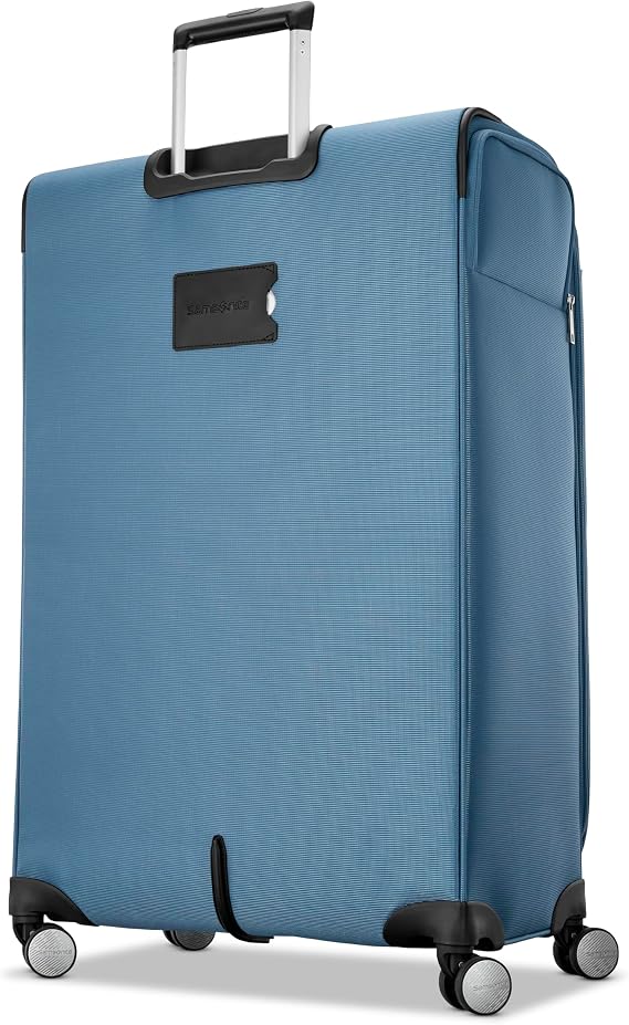Samsonite Soft-Sided 29-Inch Lightweight Large Checked Expandable Element Suitcase: Durable, 360 Spinner Wheels, Adjustable Telescopic Handle, 2 Front & 1 Side Pocket- Captains Blue