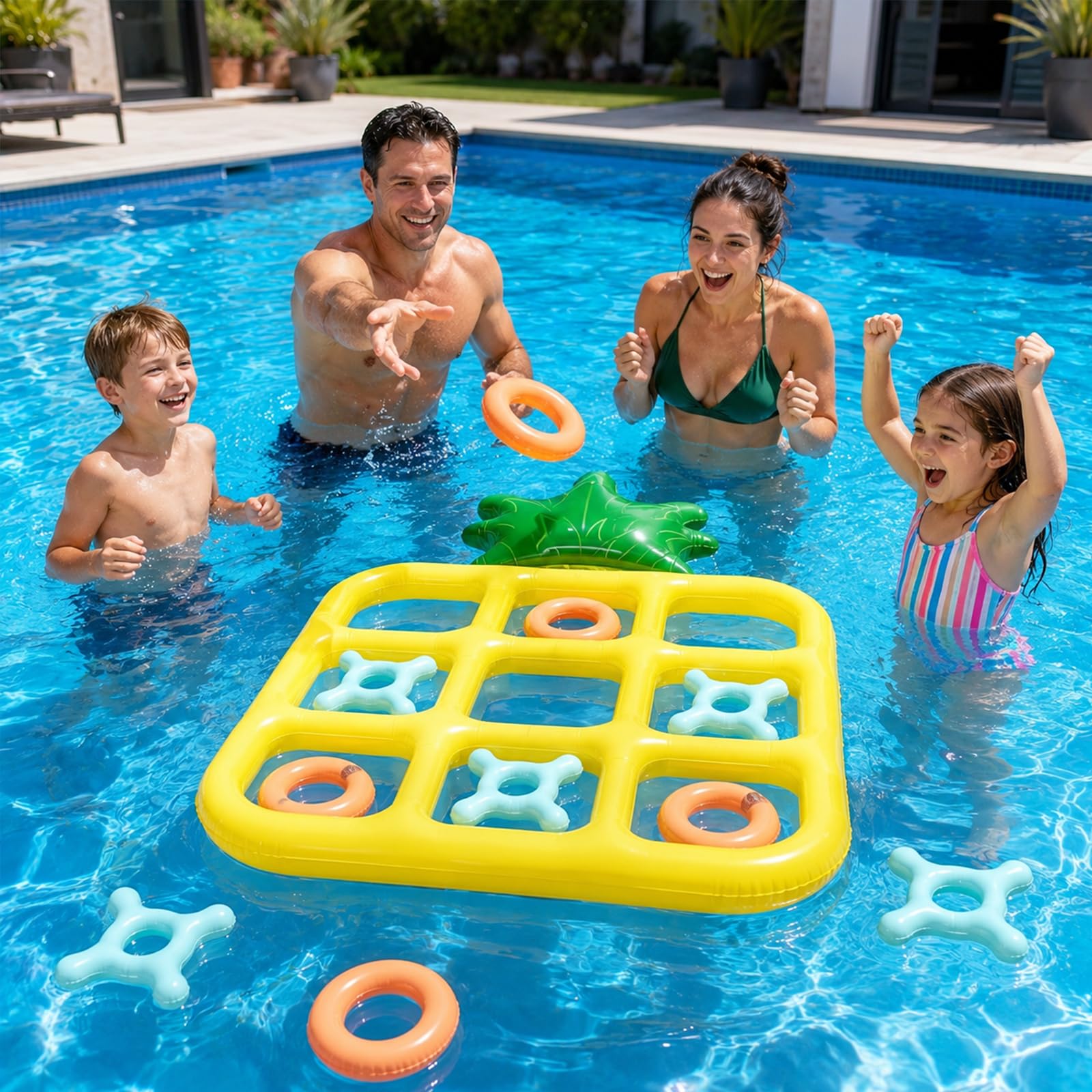 Jeu Morpion Gonflable Piscine, Ananas Flottant, Jouet Plage, JeuxPiscine Adulte, Jeux d'Exterieur pour Enfant, Jeu Morpion GonflableDans Piscine, Tic-Tàc-Toé Jouet Gonflable pourPiscine