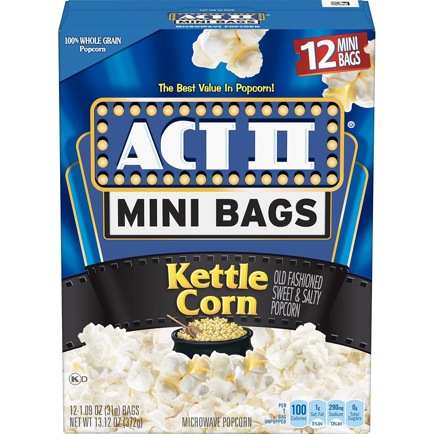 ACT II Kettle Corn Microwave Popcorn, Mini Bags, 13.125 oz