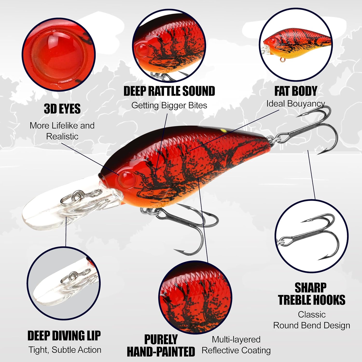 LUCKY CRAFT LC 1.0DD DRS, Freshwater Bass Fishing Lure, Crank Bait, Smallmouth, Walleye, Deep Diver, Floating, Tournament Winning, Perfect Wobbling, Fishing Gear, Fishing Accessories, Fishing Tackle