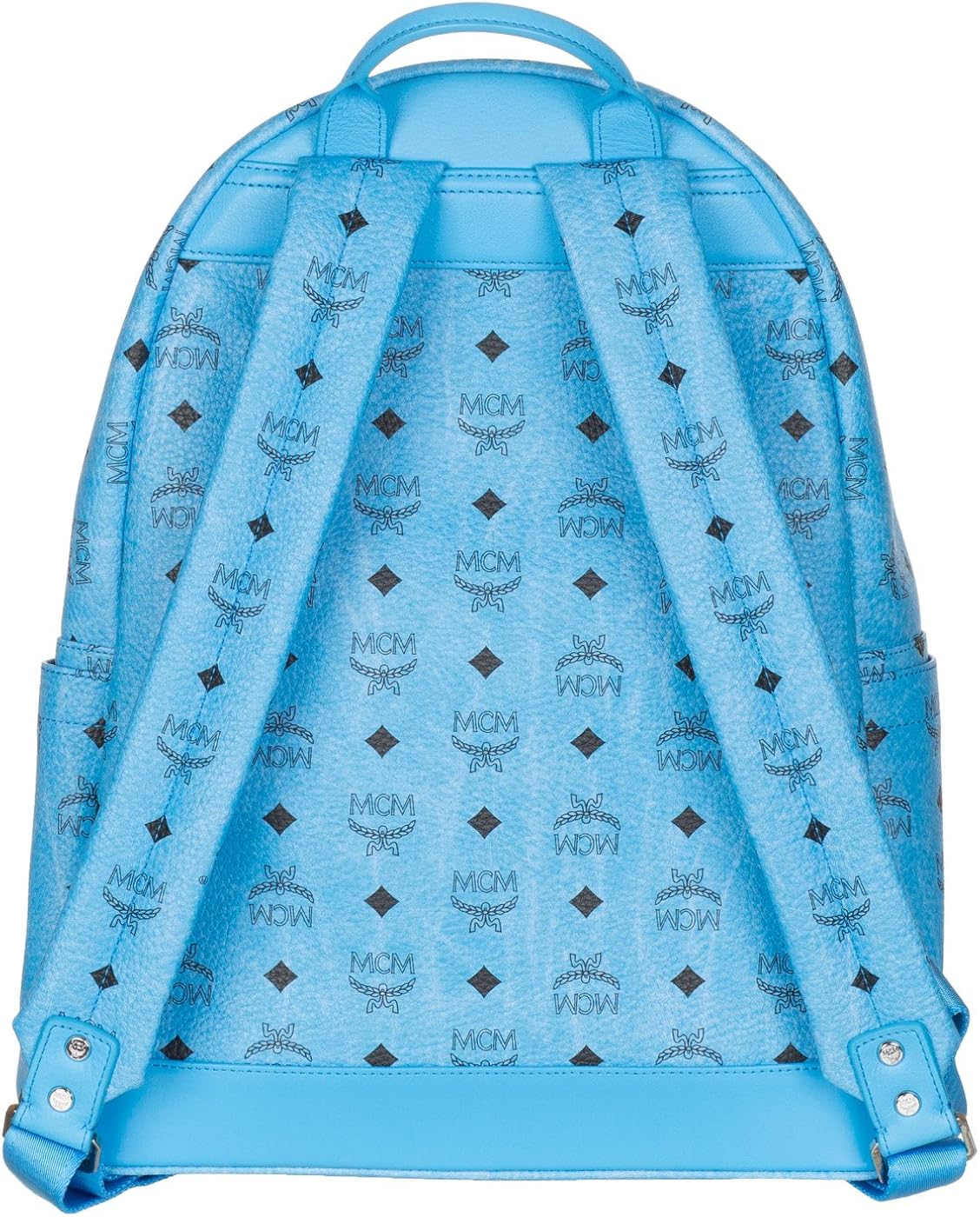 light blue mcm backpack