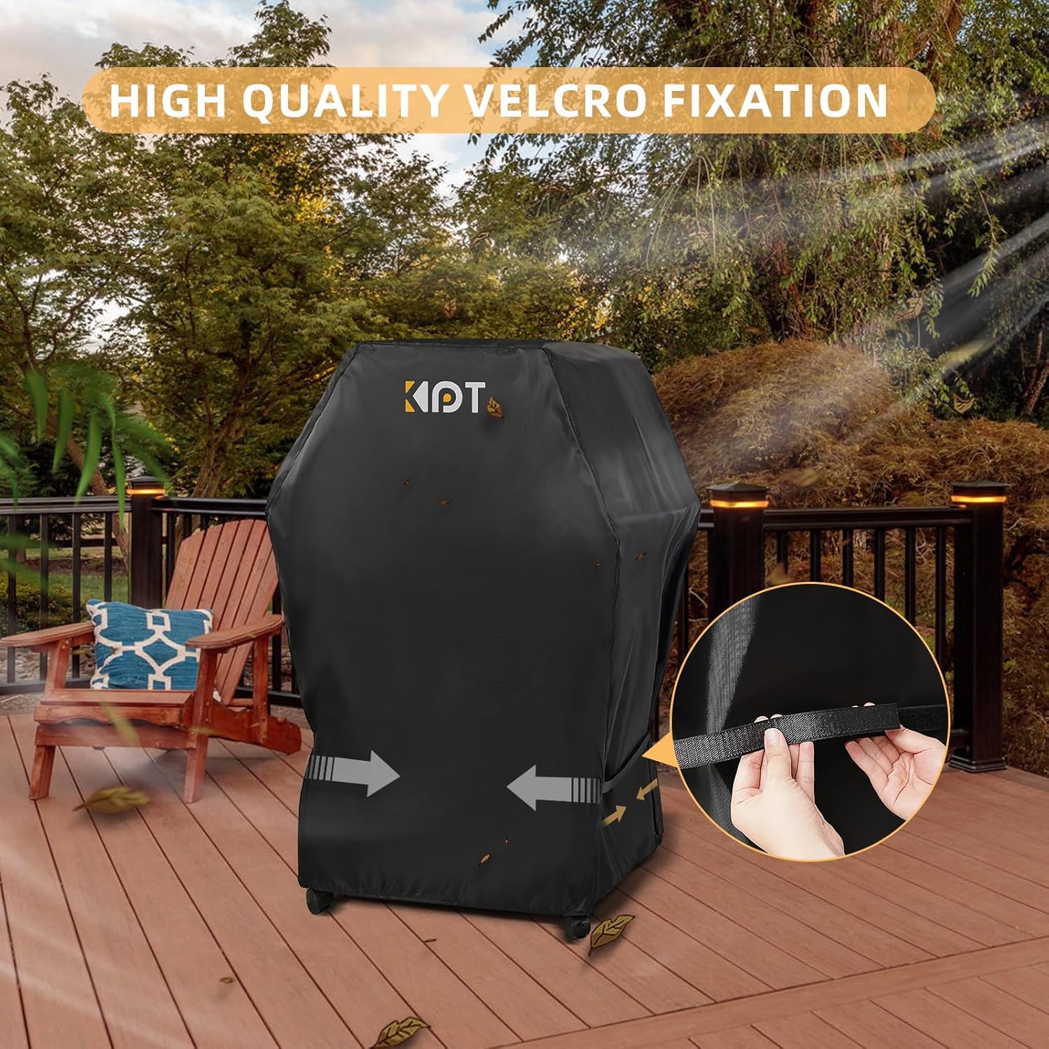 KPT 30 Inch Grill Cover for Outdoor Grill - Heavy Duty Waterproof 420D BBQ Cover with Hook, Air Vent, Buckle - Gas Grill Cover, UV & Fade Resistant, BBQ Grill Cover for Weber, Nexgrill, Char Broil