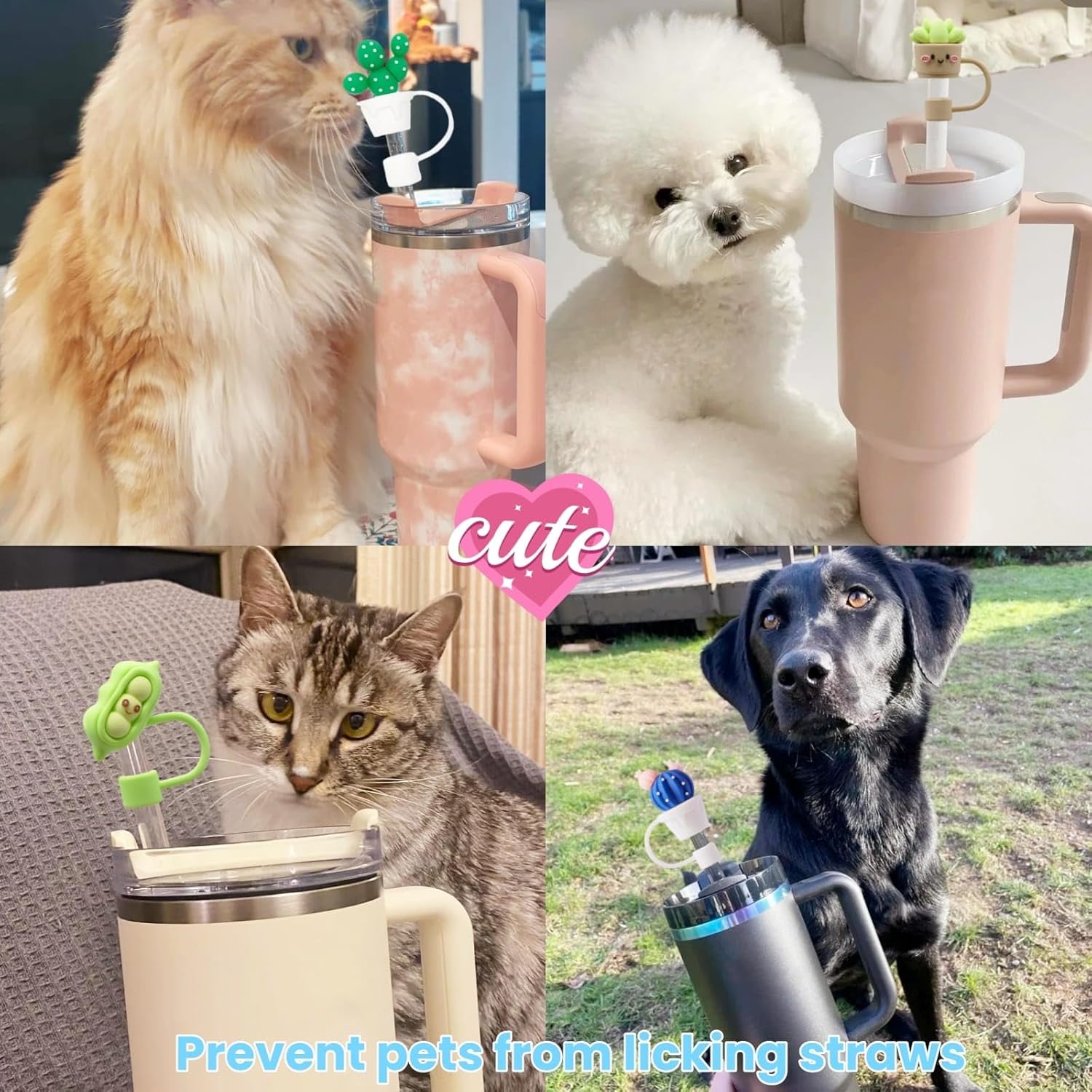 9Pcs 3D Plant Rose Strawberry Straw Toppers, Soft Silicone Straw Covers, Fit 0.4in/10mm Straws, Compatible with Stanley Cup 30&40 Oz, Dust Leakage Proof Protectors Decorative Accessories - Image 6